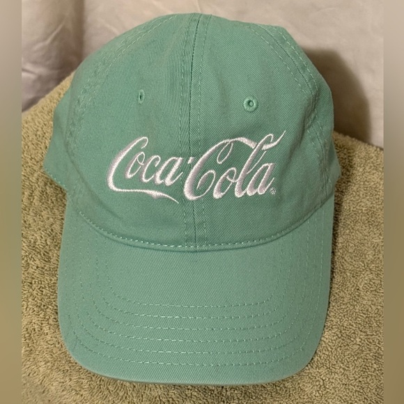 NWT Coca Cola Adjustable Seafoam Green Baseball Cap Unisex - Picture 2 of 6
